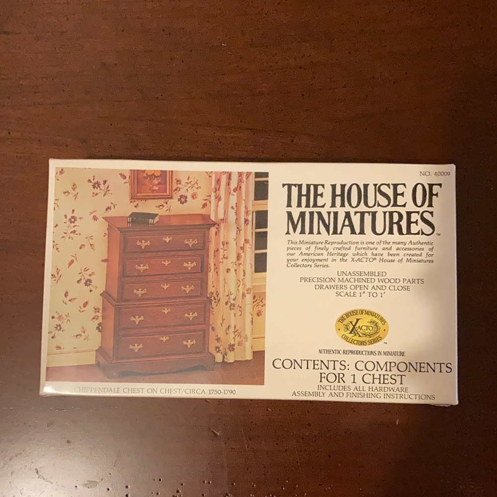 Vintage House of Miniatures DIY craft dollhouse furniture Chippendale chest